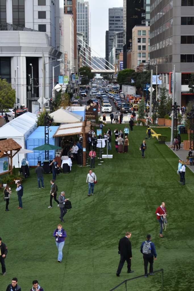 Dreamforce 2017 Dream Valley on Howard Street San Francisco during show.